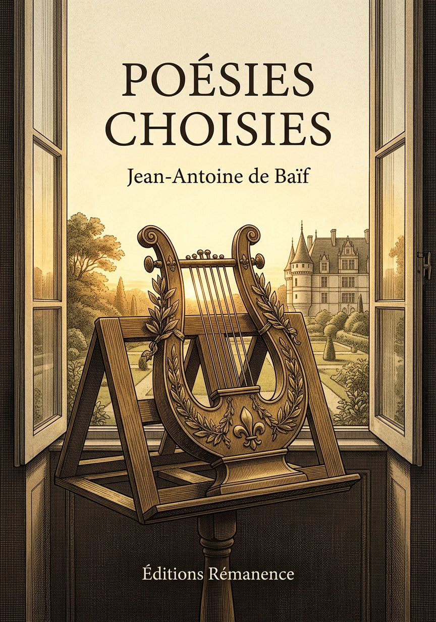 Livre Poésies choisies par Jean-Antoine de Baïf - Couverture - Editions Remanence