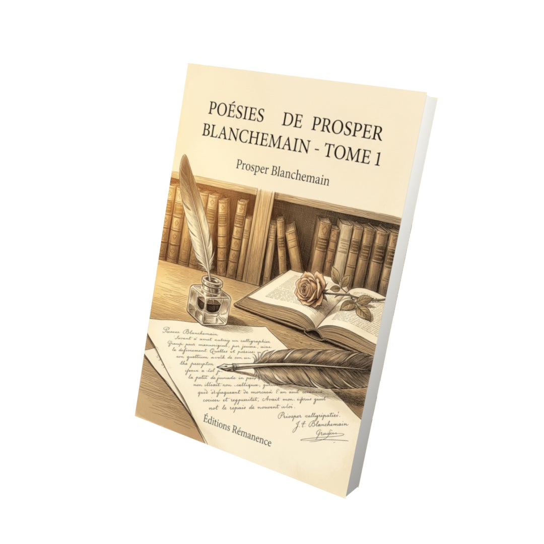 Livre Poésies de Prosper Blanchemain - Tome 1 par Prosper Blanchemain - Vue 3D - Editions Remanence