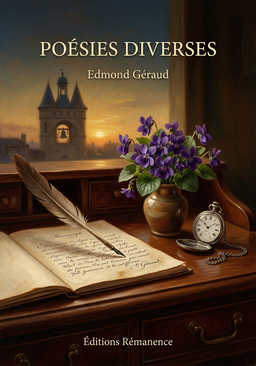 Livre Poésies diverses par Edmond Géraud - Couverture - Editions Remanence