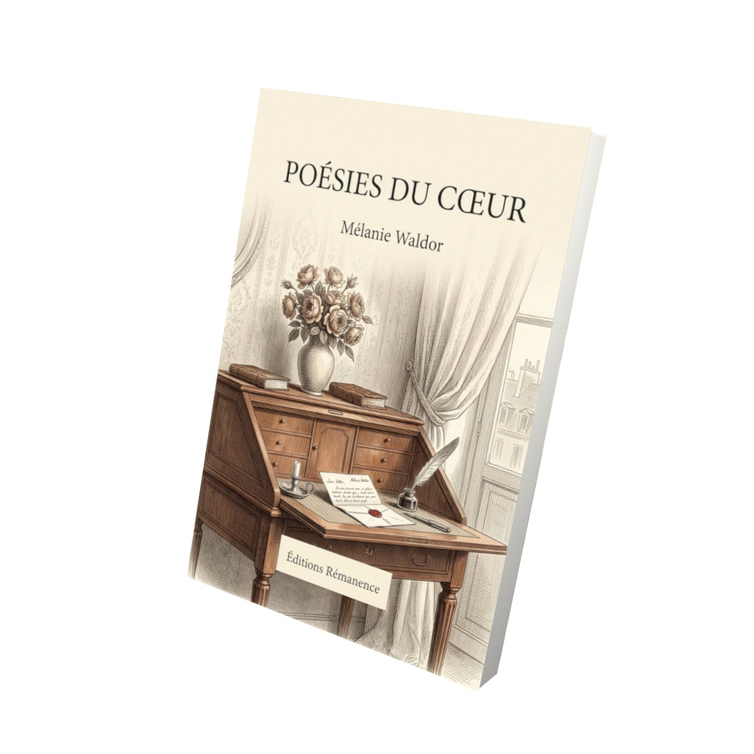 Livre Poésies du cœur par Mélanie Waldor - Vue 3D - Editions Remanence