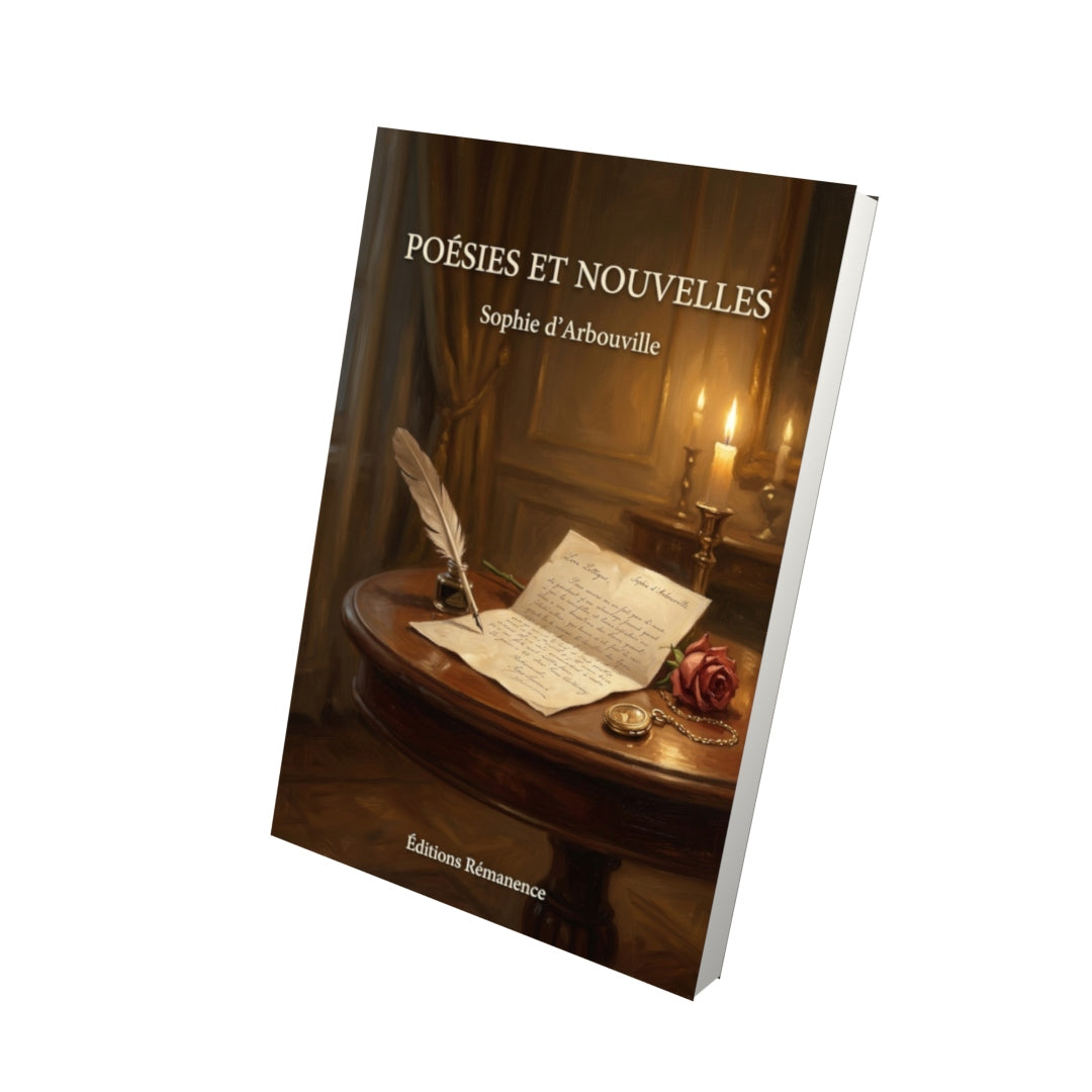 Livre Poésies et Nouvelles par Sophie d’Arbouville - Vue 3D - Editions Remanence