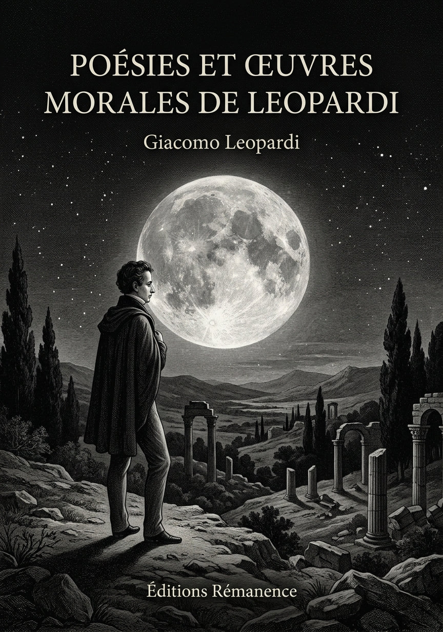 Livre Poésies et Œuvres morales de Leopardi par Giacomo Leopardi - Couverture - Editions Remanence