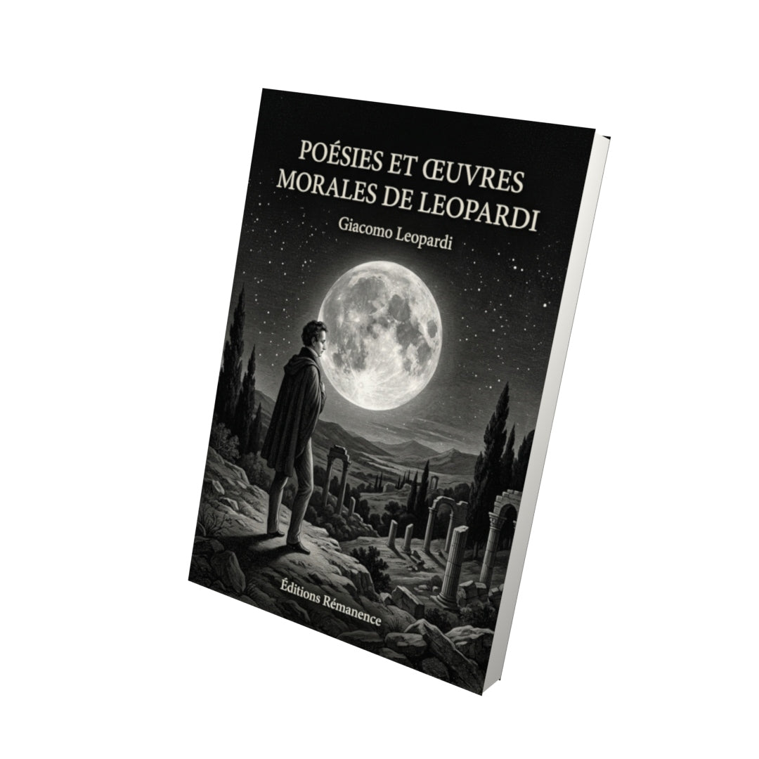 Livre Poésies et Œuvres morales de Leopardi par Giacomo Leopardi - Vue 3D - Editions Remanence