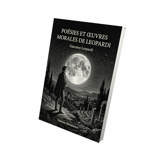 Livre Poésies et Œuvres morales de Leopardi par Giacomo Leopardi - Vue 3D - Editions Remanence