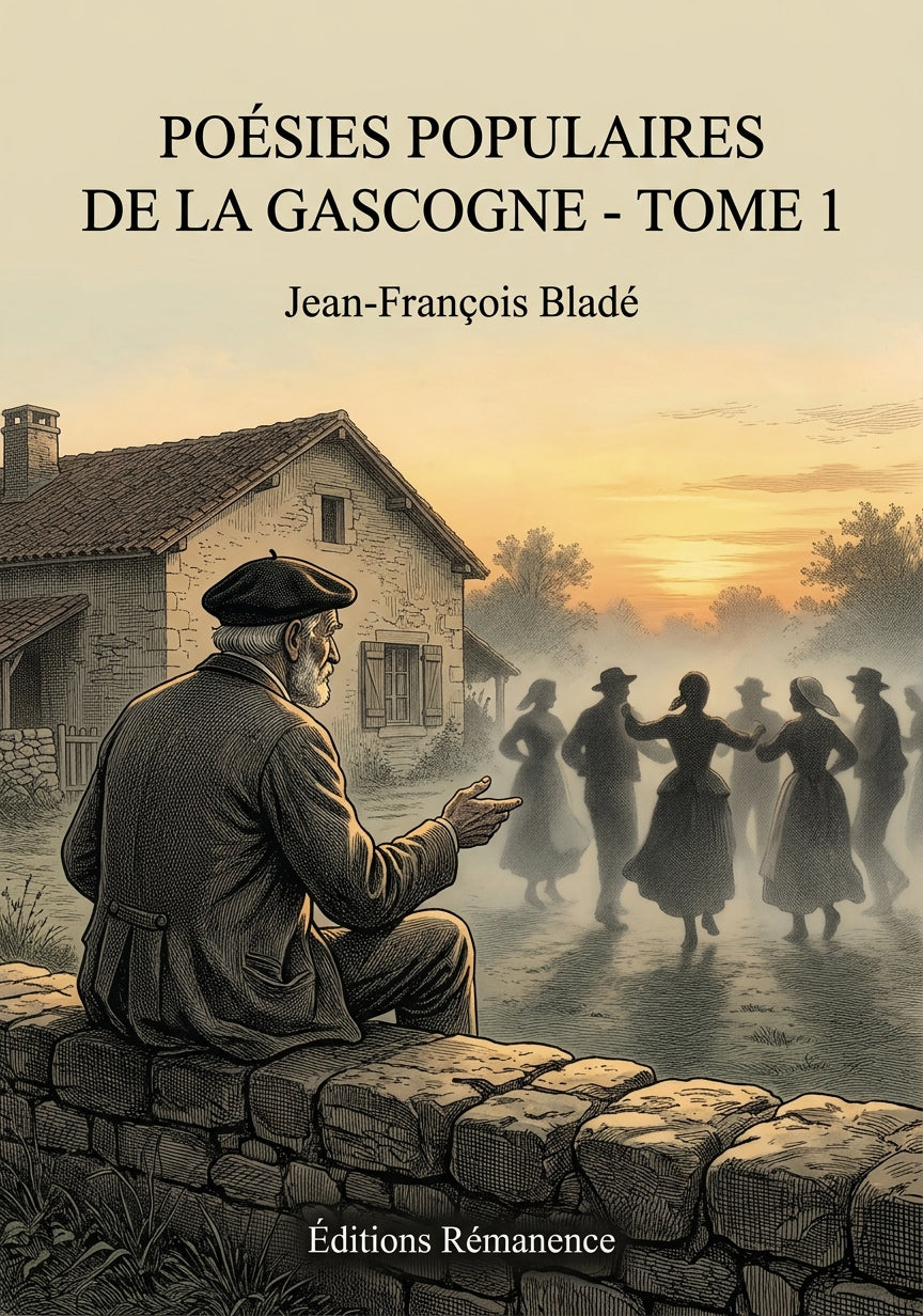 Livre Poésies populaires de la Gascogne - Tome 1 par Jean-François Bladé - Couverture - Editions Remanence