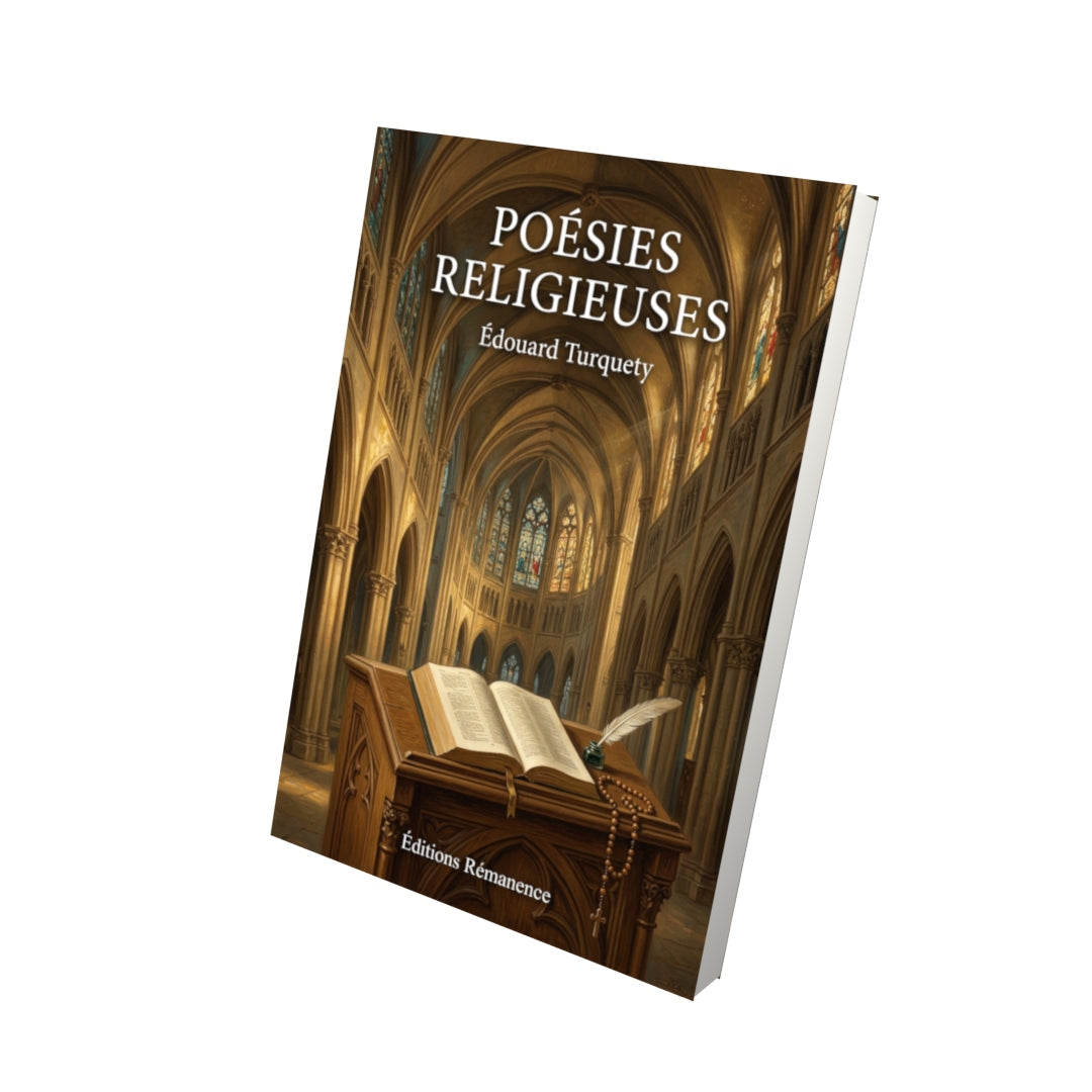 Livre Poésies religieuses par Édouard Turquety - Vue 3D - Editions Remanence
