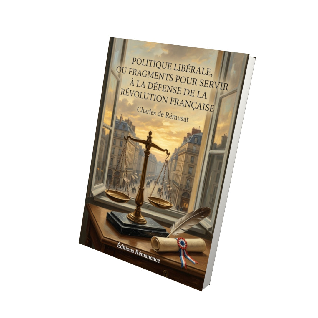Livre Politique libérale, ou Fragments pour servir à la défense de la Révolution française par Charles de Rémusat - Vue 3D - Editions Remanence