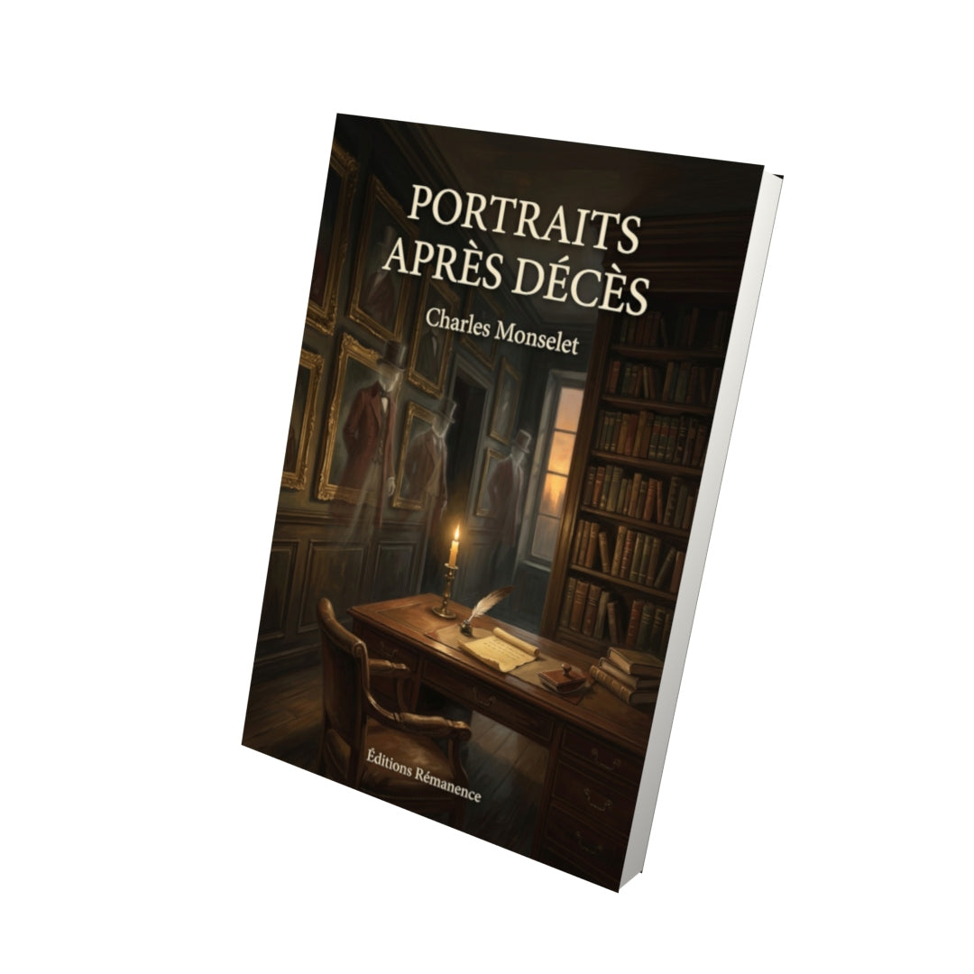 Livre Portraits après décès par Charles Monselet - Vue 3D - Editions Remanence