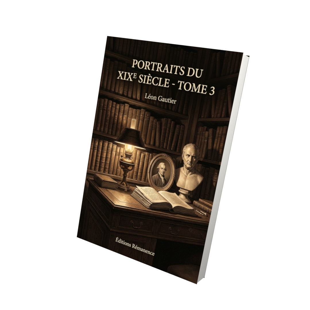 Livre Portraits du XIXe siècle - Tome 3 par Léon Gautier - Vue 3D - Editions Remanence
