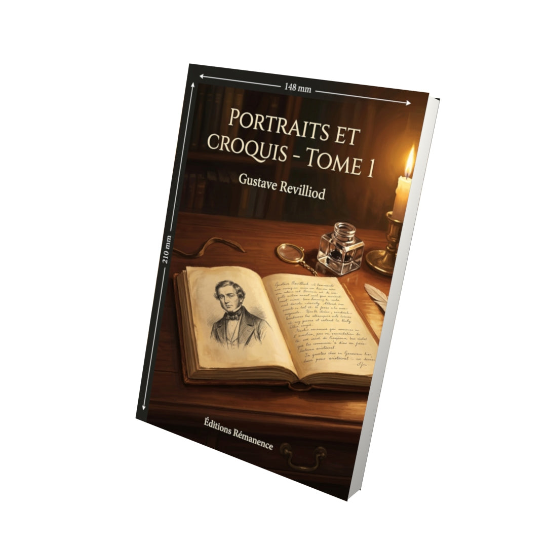 Livre Portraits et croquis - Tome 1 par Gustave Revilliod - Vue 3D - Editions Remanence