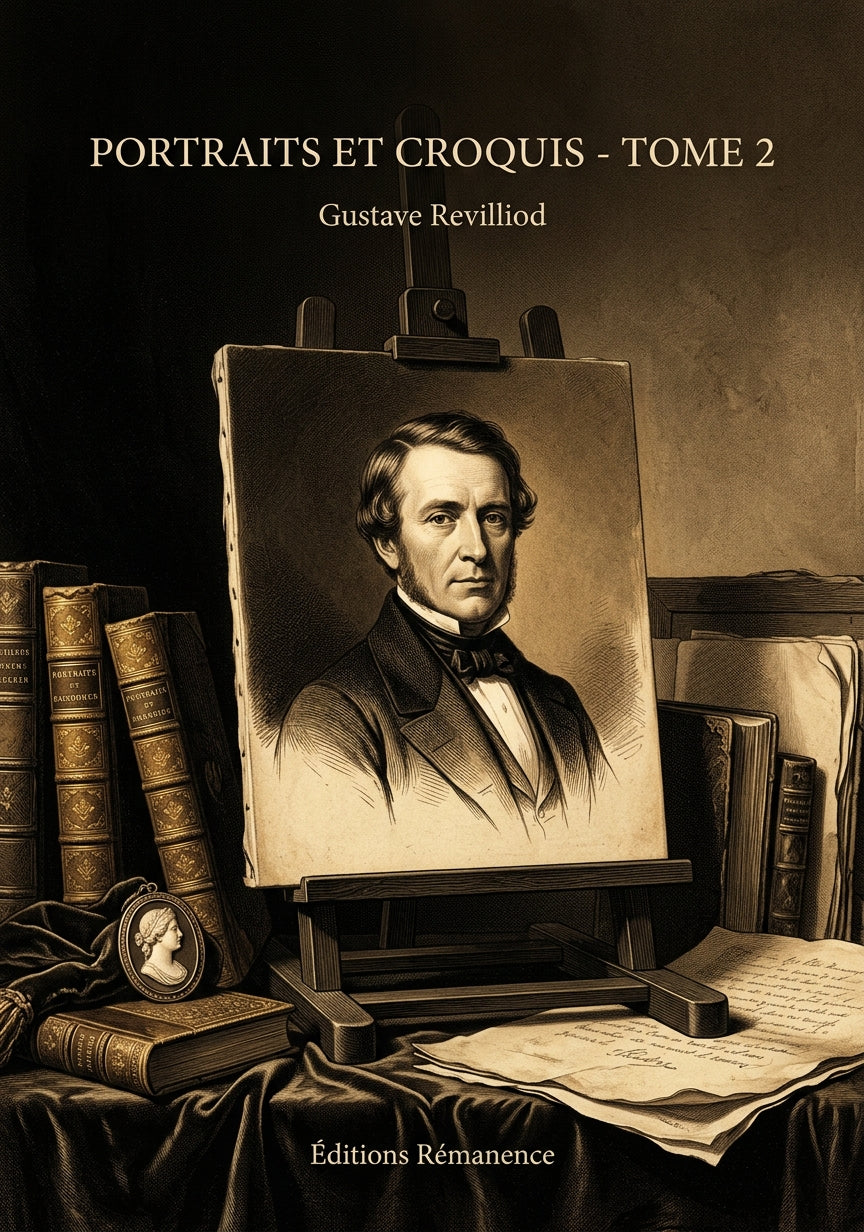 Livre Portraits et croquis - Tome 2 par Gustave Revilliod - Couverture - Editions Remanence