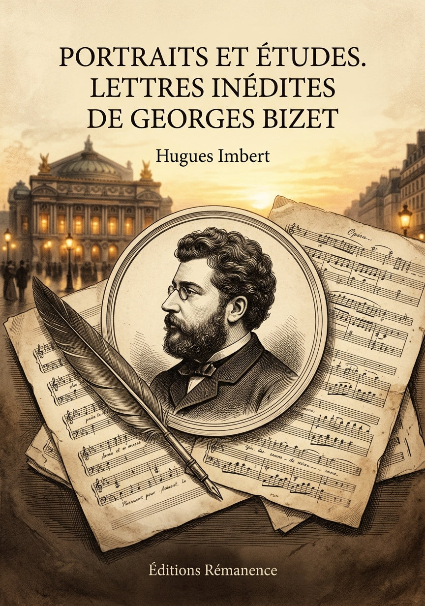 Livre Portraits et Études. Lettres inédites de Georges Bizet par Hugues Imbert - Couverture - Editions Remanence