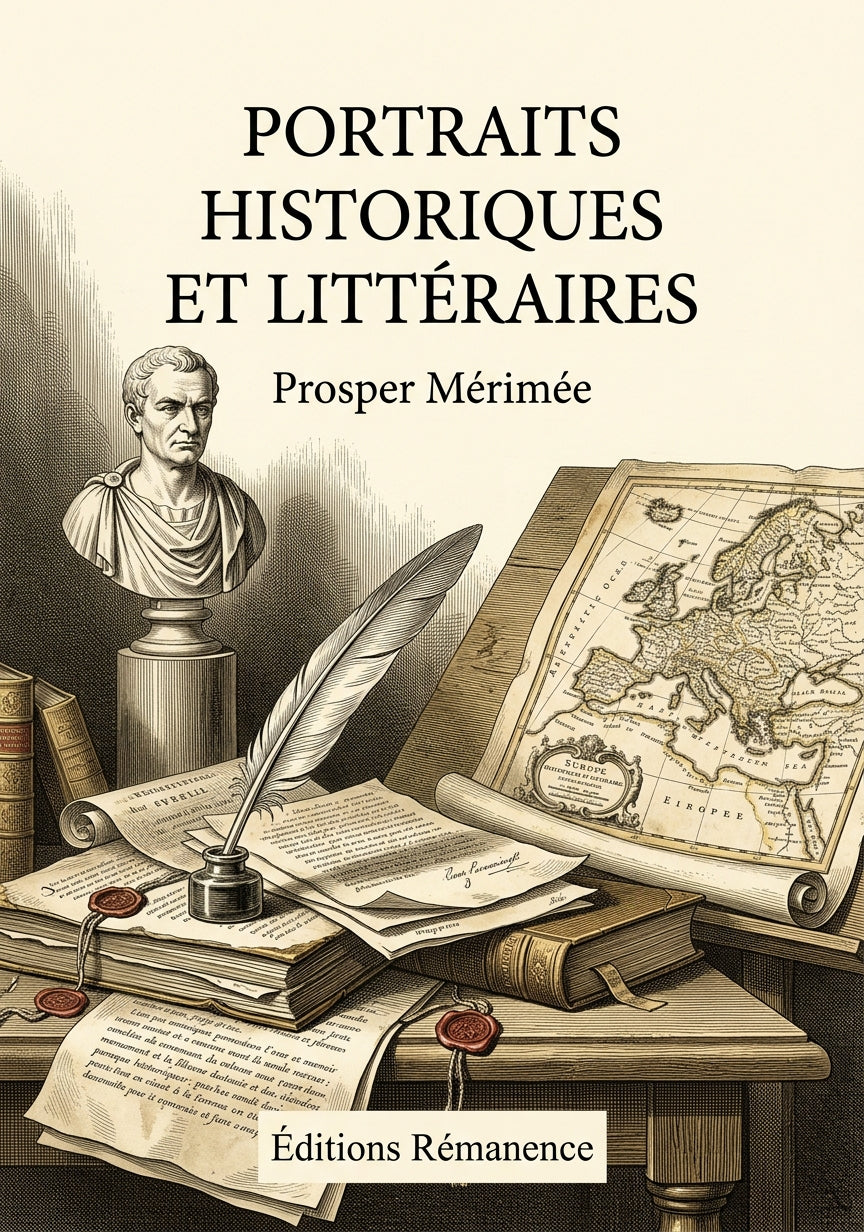 Livre Portraits historiques et littéraires par Prosper Mérimée - Couverture - Editions Remanence