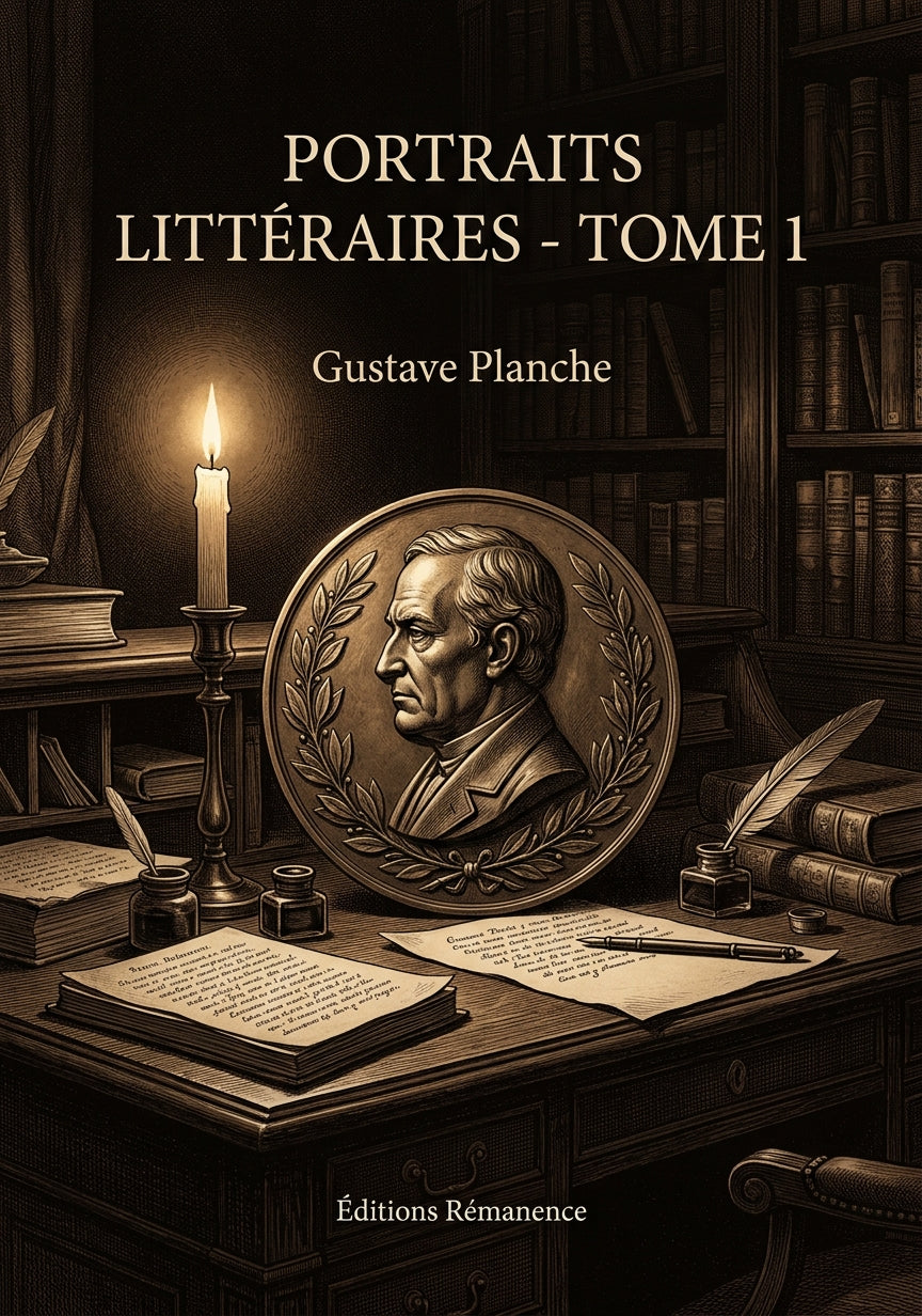 Livre Portraits littéraires - Tome 1 par Gustave Planche - Couverture - Editions Remanence