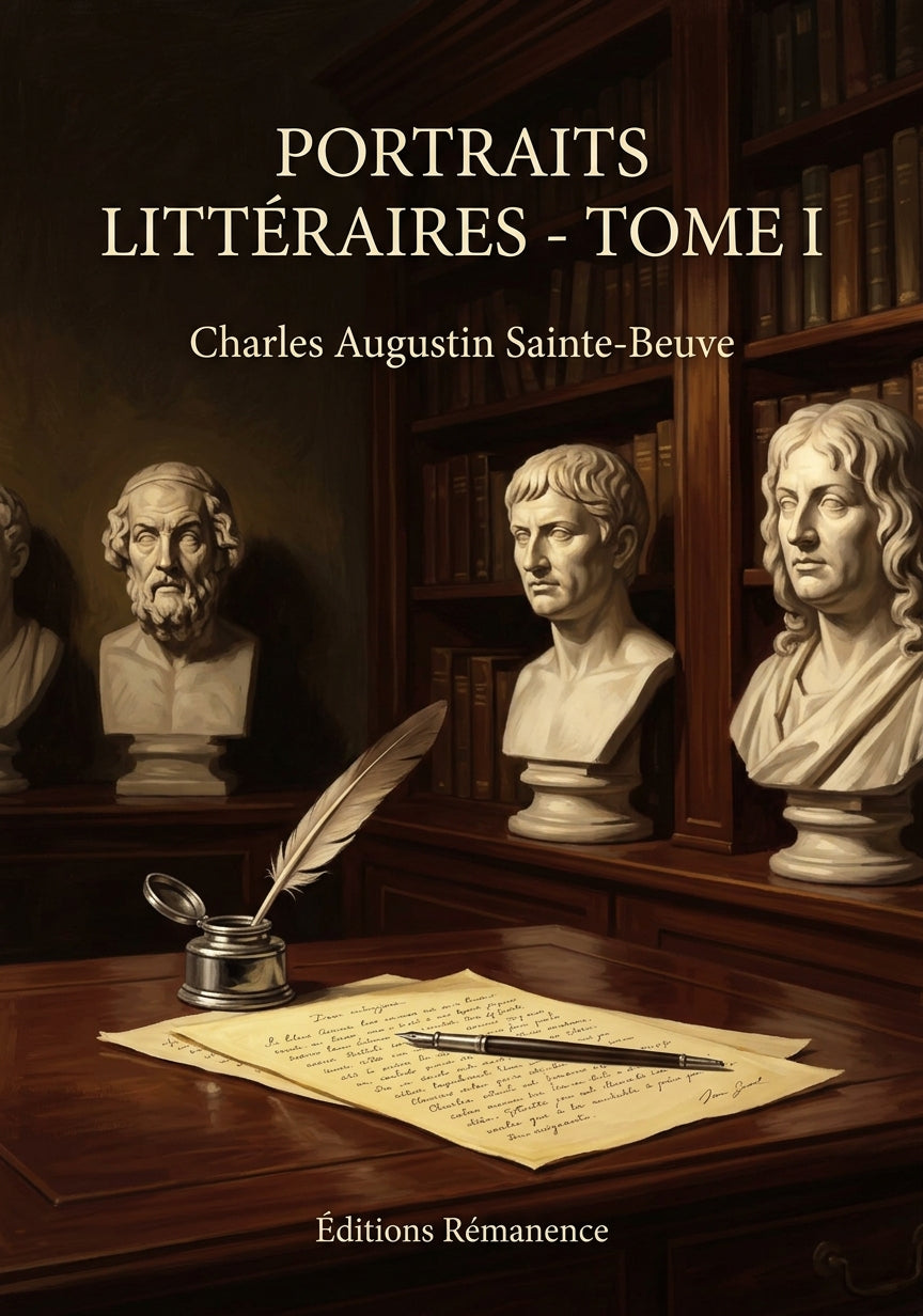 Livre Portraits littéraires - Tome I par Charles Augustin Sainte-Beuve - Couverture - Editions Remanence