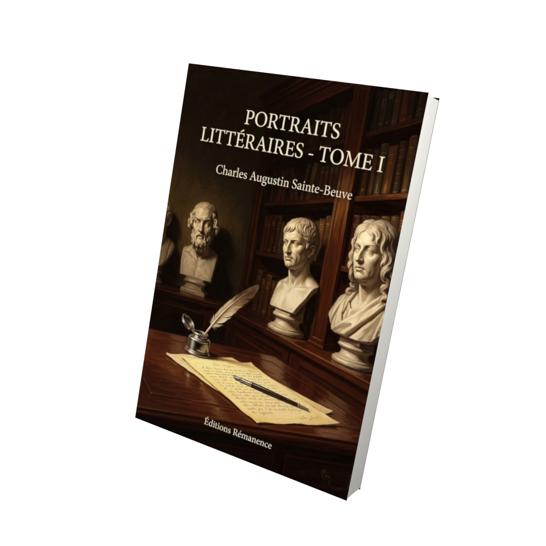 Livre Portraits littéraires - Tome I par Charles Augustin Sainte-Beuve - Vue 3D - Editions Remanence