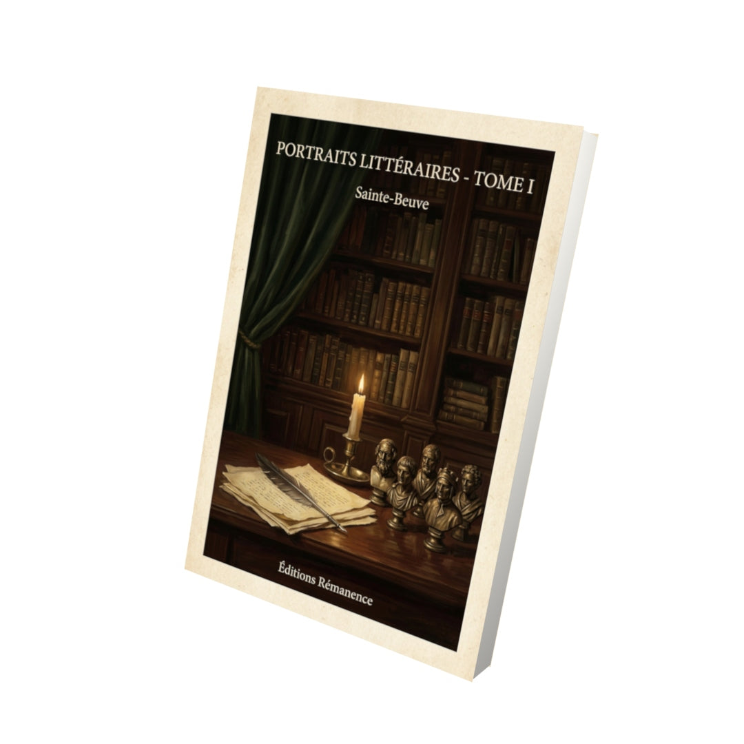 Livre Portraits littéraires - Tome I - Sainte-Beuve - Vue 3D - Editions Remanence