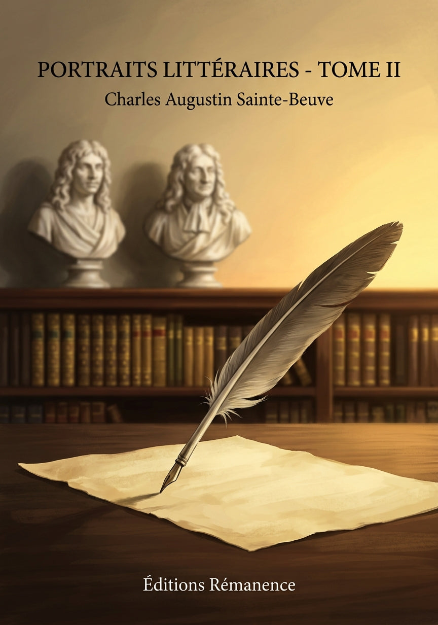 Livre Portraits littéraires - Tome II par Charles Augustin Sainte-Beuve - Couverture - Editions Remanence