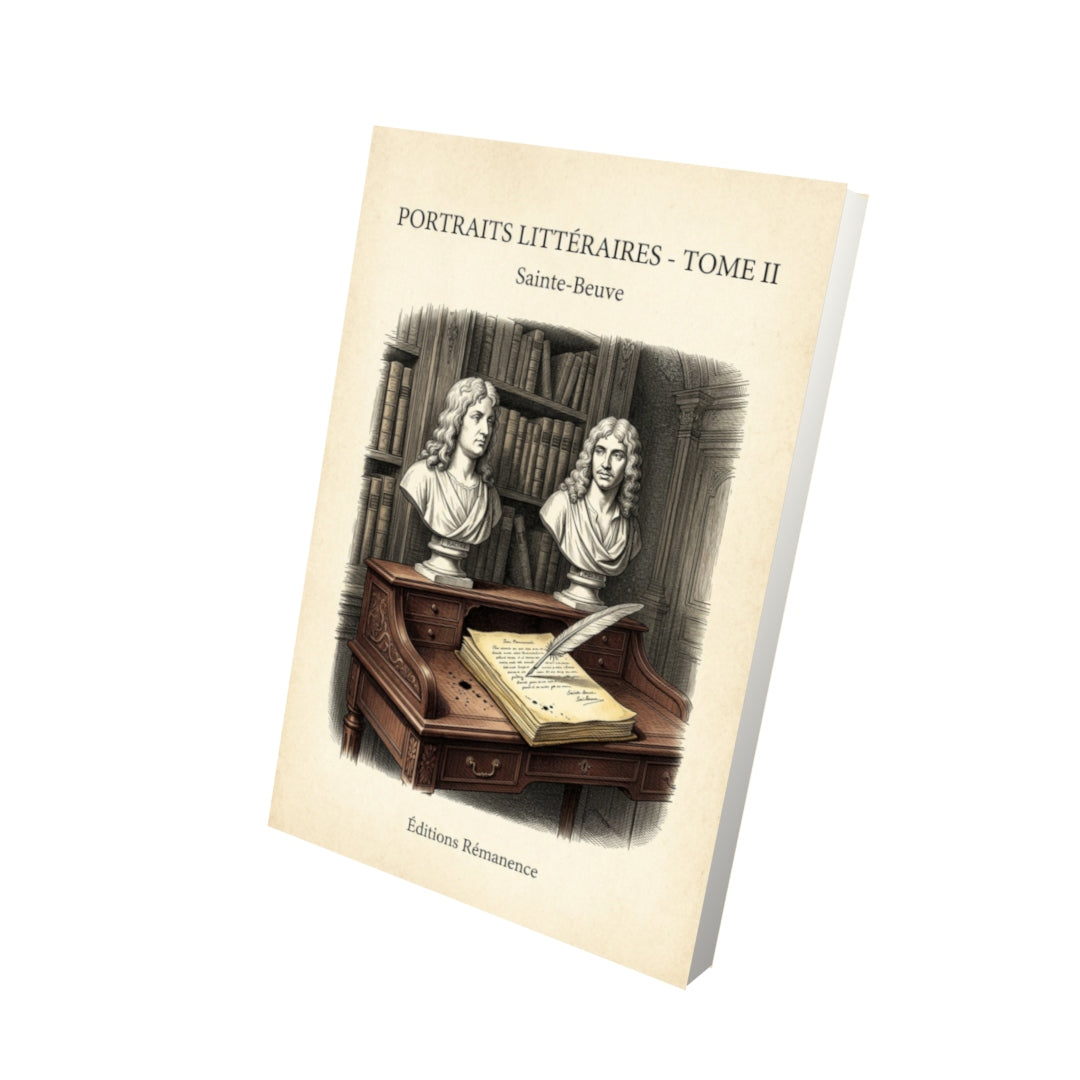 Livre Portraits littéraires - Tome II - Sainte-Beuve - Vue 3D - Editions Remanence
