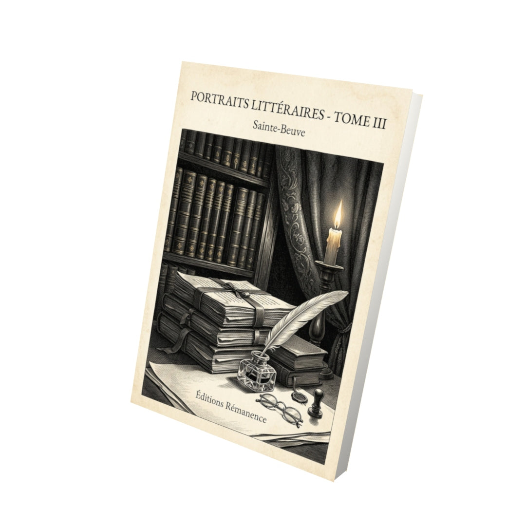 Livre Portraits littéraires - Tome III - Sainte-Beuve - Vue 3D - Editions Remanence