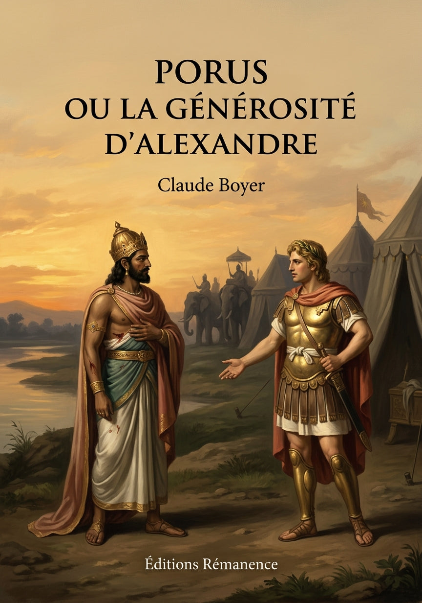 Livre Porus ou la Générosité d’Alexandre par Claude Boyer - Couverture - Editions Remanence