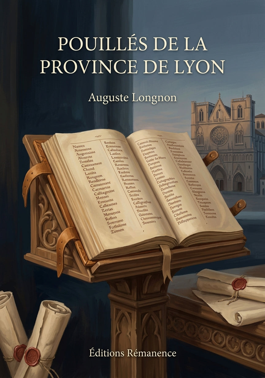 Livre Pouillés de la province de Lyon par Auguste Longnon - Couverture - Editions Remanence