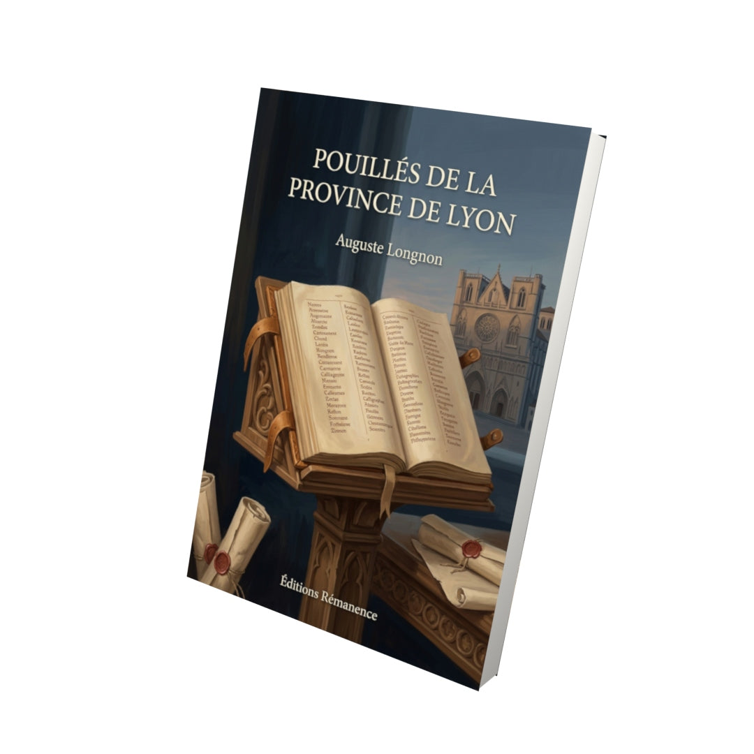 Livre Pouillés de la province de Lyon par Auguste Longnon - Vue 3D - Editions Remanence