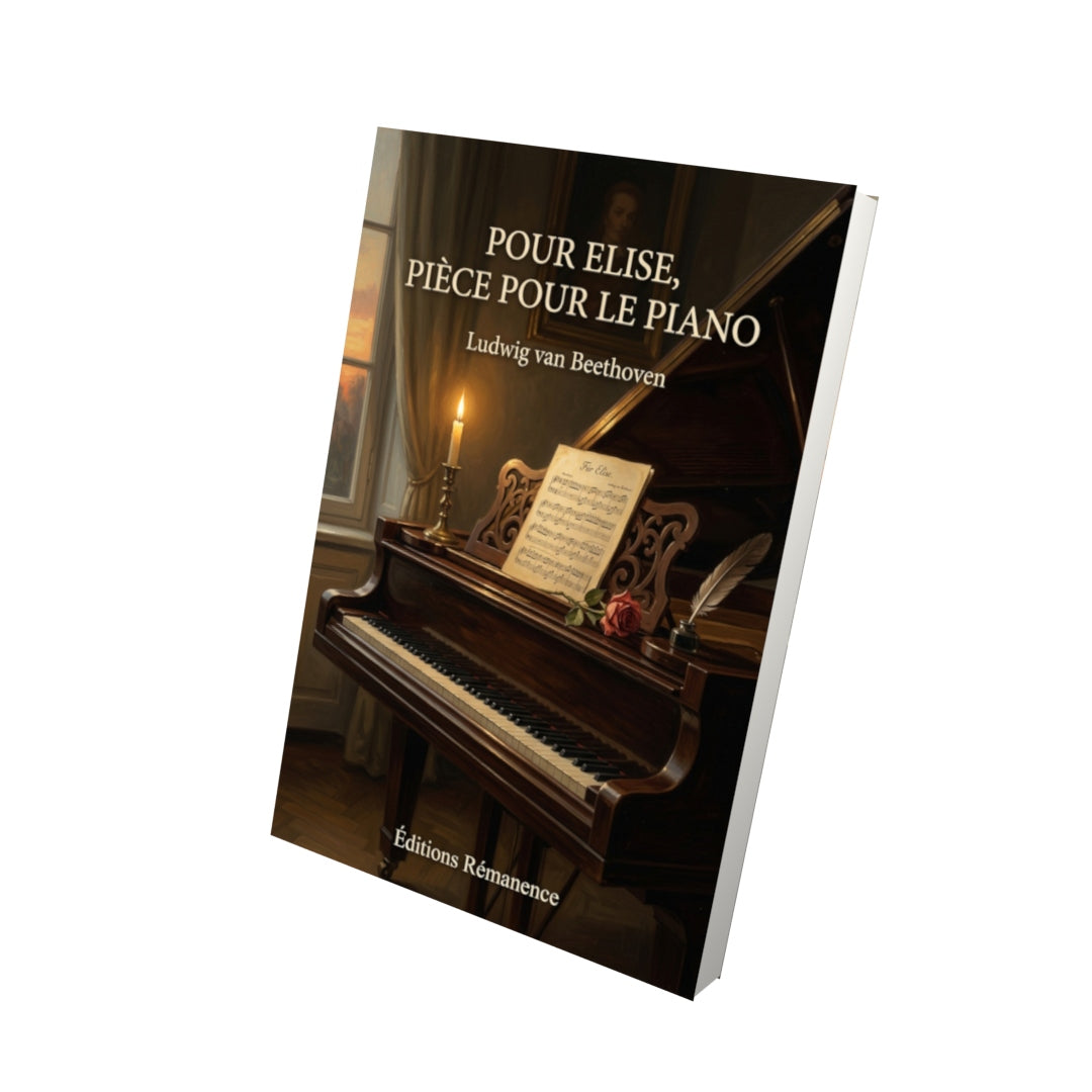 Livre Pour Elise, pièce pour le piano par Ludwig van Beethoven - Vue 3D - Editions Remanence