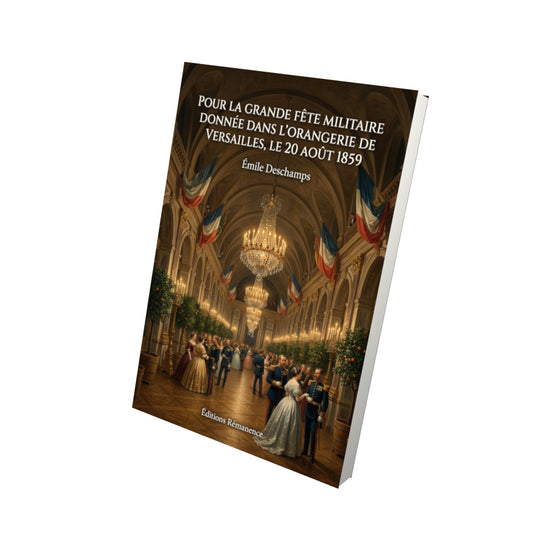 Livre Pour la grande fête militaire donnée dans l’orangerie de Versailles, le 20 août 1859 par Émile Deschamps - Vue 3D - Editions Remanence
