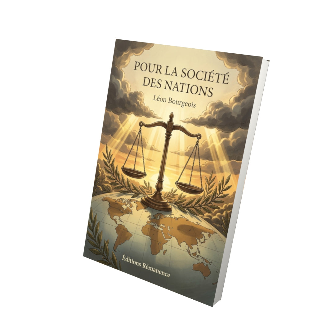 Livre Pour la Société des Nations par Léon Bourgeois - Vue 3D - Editions Remanence