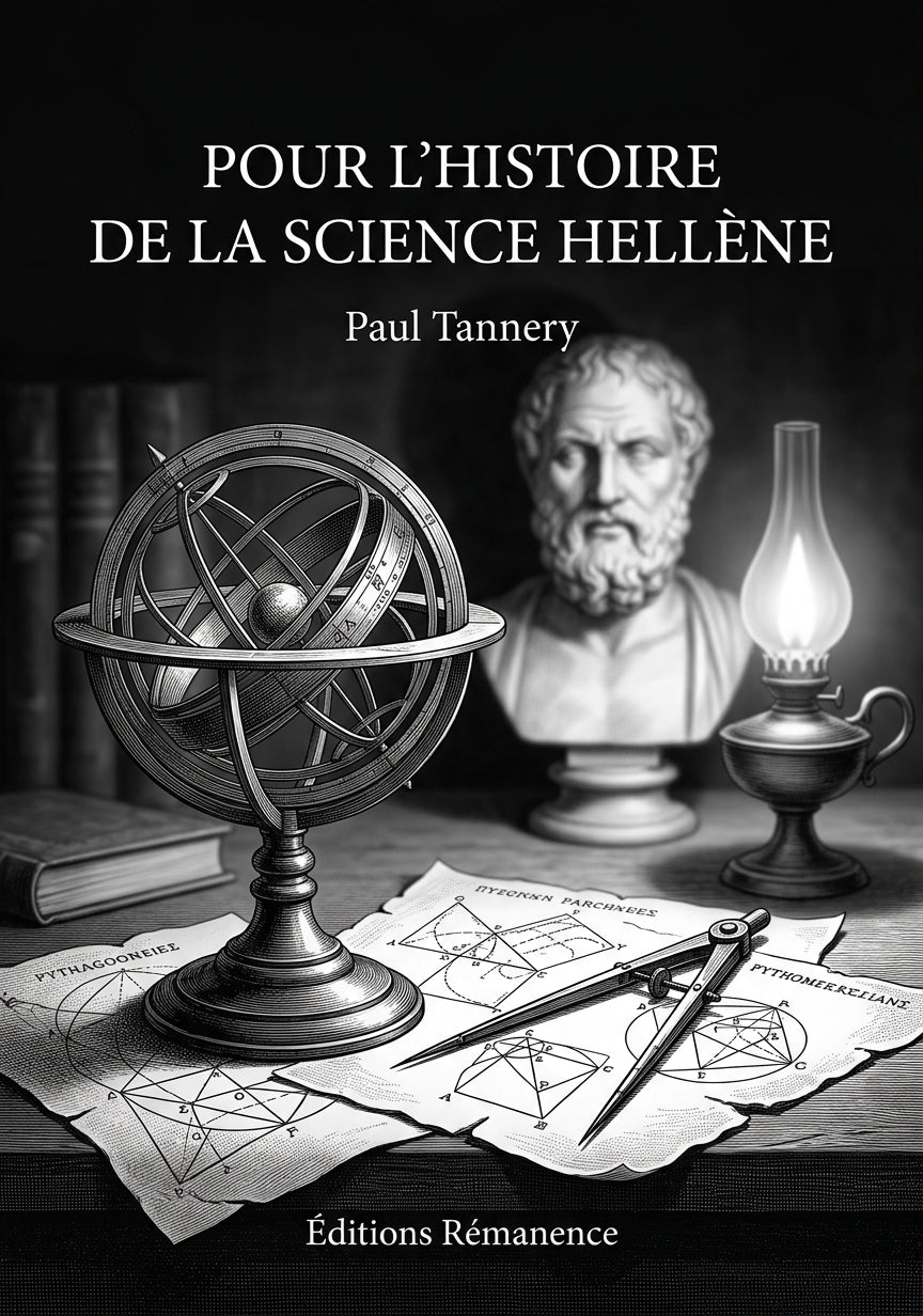 Livre Pour l’histoire de la science hellène par Paul Tannery - Couverture - Editions Remanence