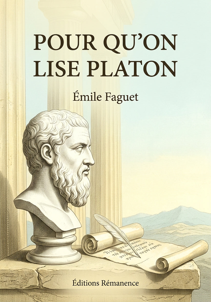 Livre Pour qu’on lise Platon par Émile Faguet - Couverture - Editions Remanence
