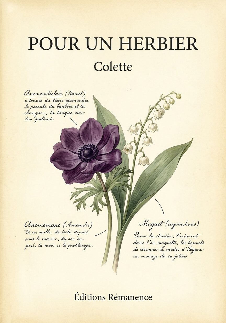 Livre Pour un herbier par Colette - Couverture - Editions Remanence