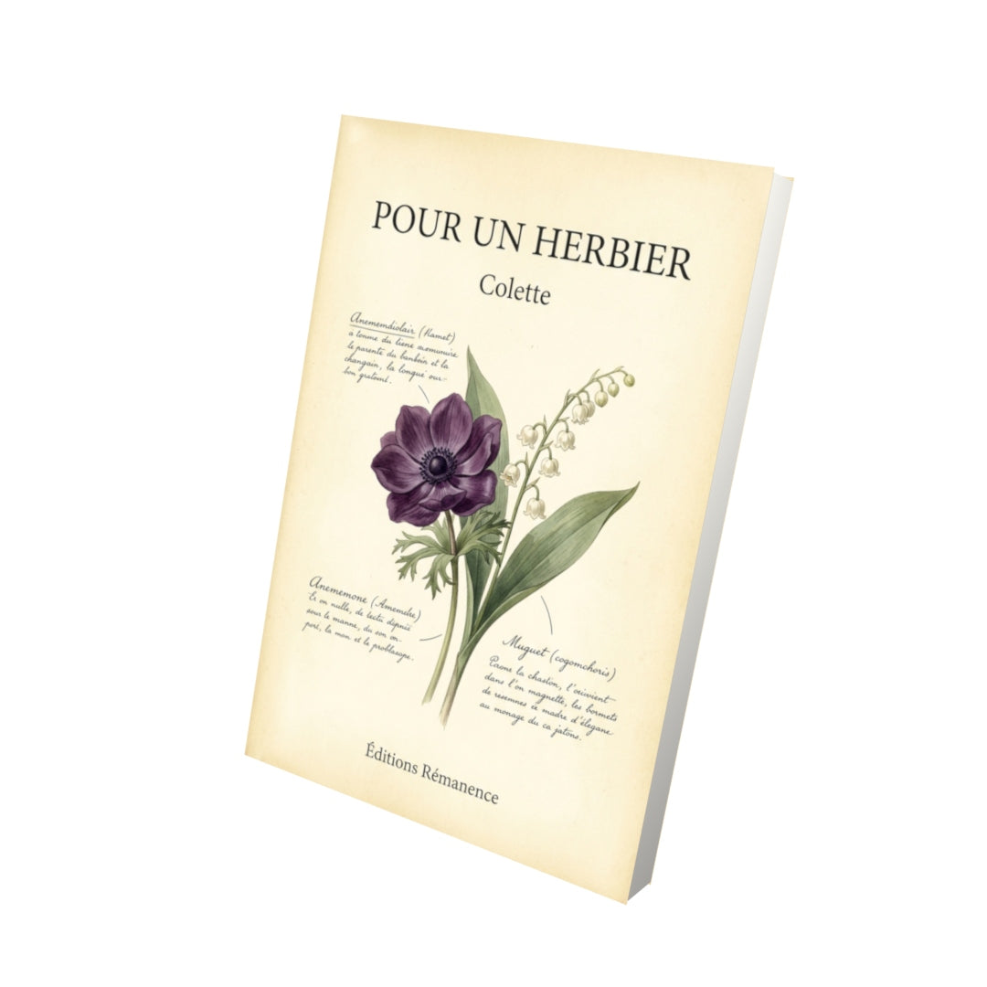 Livre Pour un herbier par Colette - Vue 3D - Editions Remanence