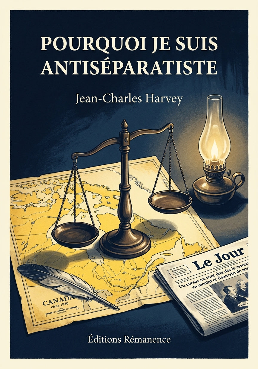 Livre Pourquoi je suis antiséparatiste par Jean-Charles Harvey - Couverture - Editions Remanence