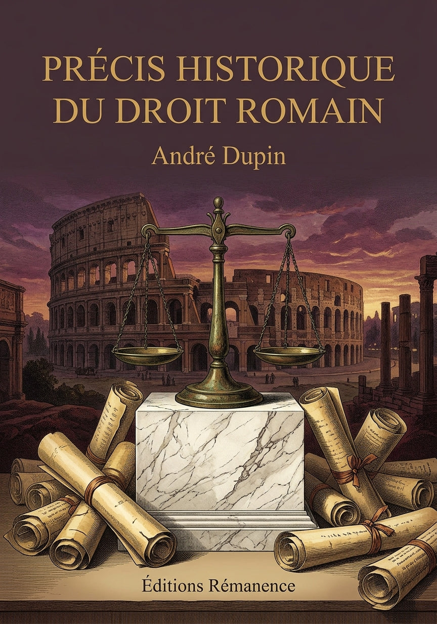Livre Précis historique du droit romain par André Dupin - Couverture - Editions Remanence
