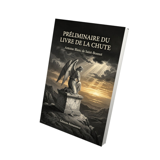 Livre Préliminaire du livre de la chute - Antoine Blanc de Saint-Bonnet - Vue 3D - Editions Remanence