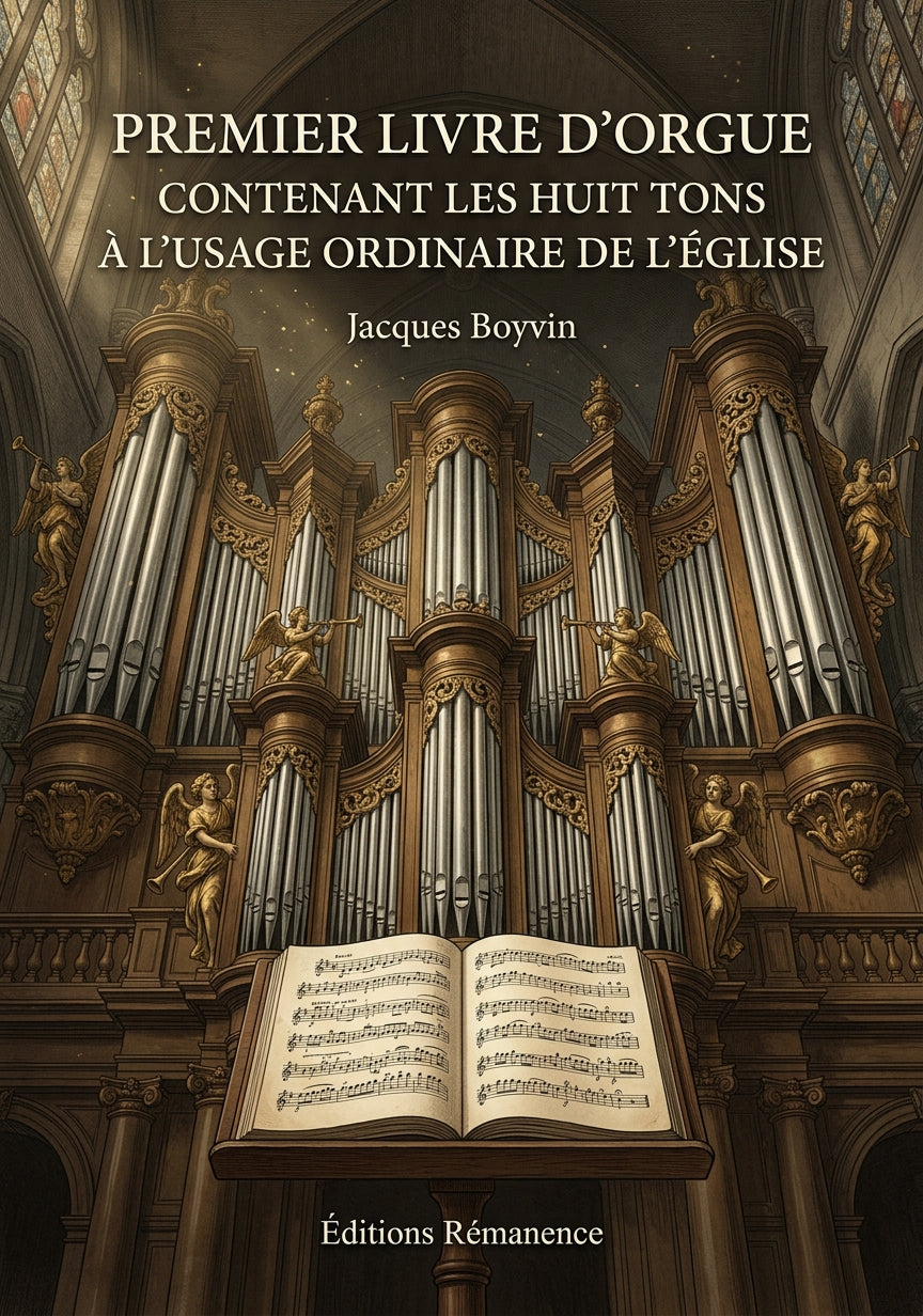 Livre Premier livre d'orgue contenant les huit tons à l’usage ordinaire de l’église par Jacques Boyvin - Couverture - Editions Remanence