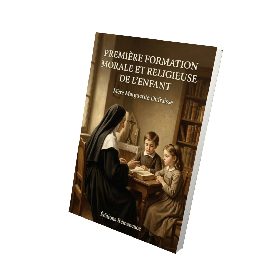 Livre Première formation morale et religieuse de l'enfant - Mère Marguerite Dufraisse - Vue 3D - Editions Remanence