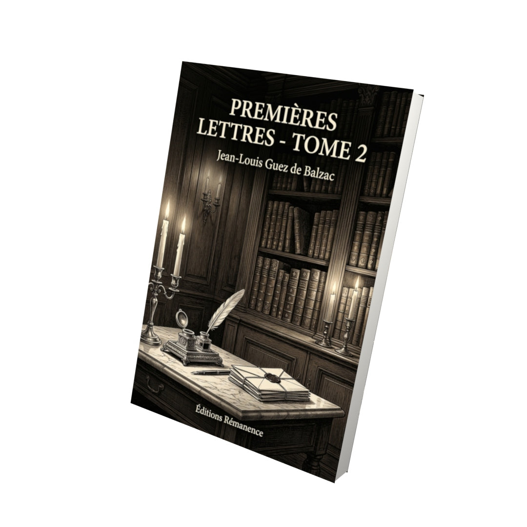 Livre Premières lettres - Tome 2 par Jean-Louis Guez de Balzac - Vue 3D - Editions Remanence