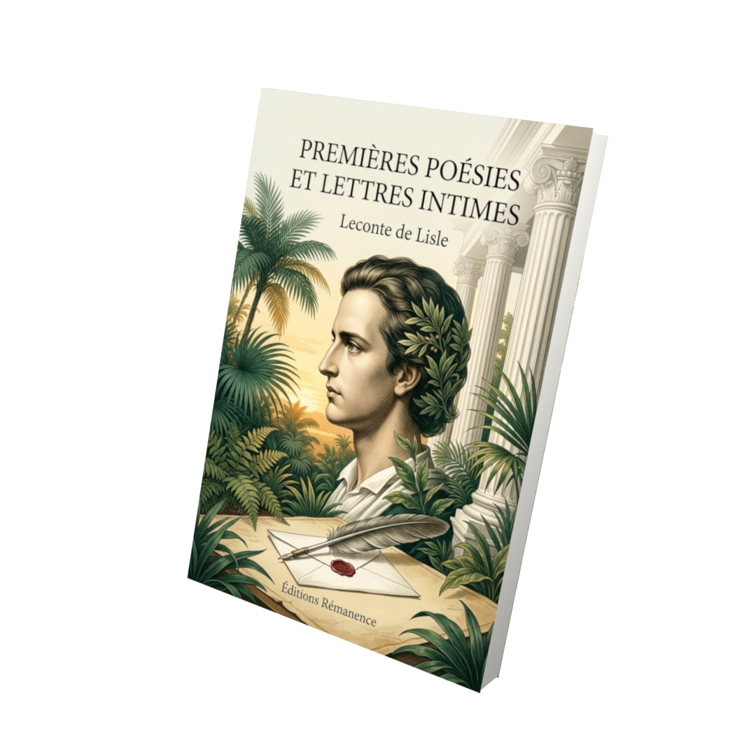 Livre Premières Poésies et Lettres intimes par Leconte de Lisle - Vue 3D - Editions Remanence