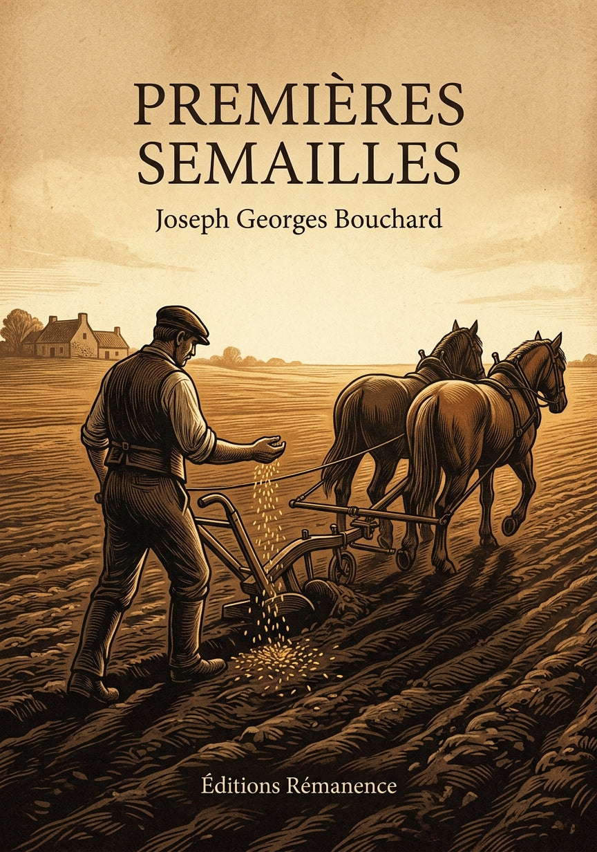 Livre Premières semailles par Joseph Georges Bouchard - Couverture - Editions Remanence