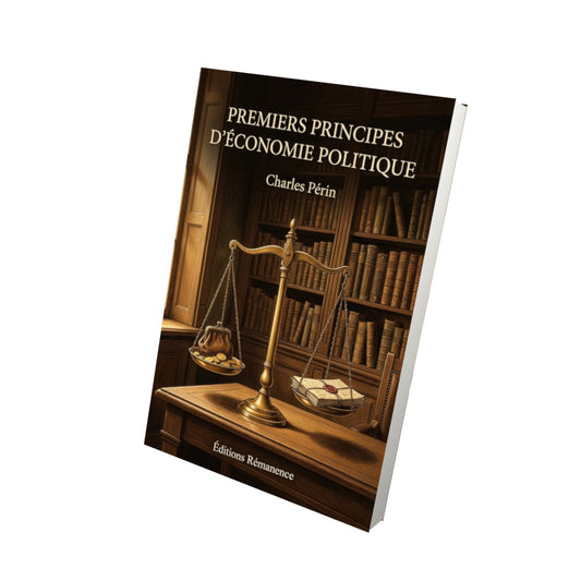 Livre Premiers principes d'économie politique - Charles Périn - Vue 3D - Editions Remanence