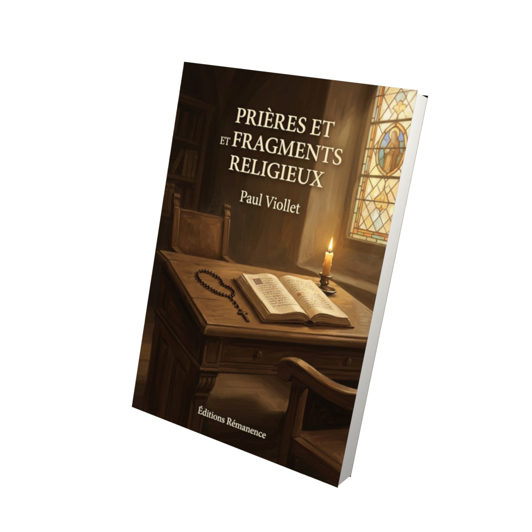 Livre Prières et fragments religieux par Paul Viollet - Vue 3D - Editions Remanence