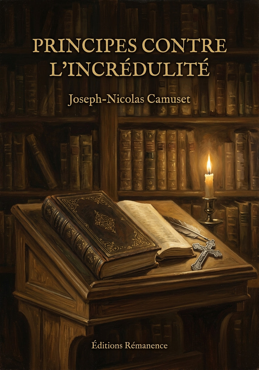 Livre Principes contre l’incrédulité par Joseph-Nicolas Camuset - Couverture - Editions Remanence