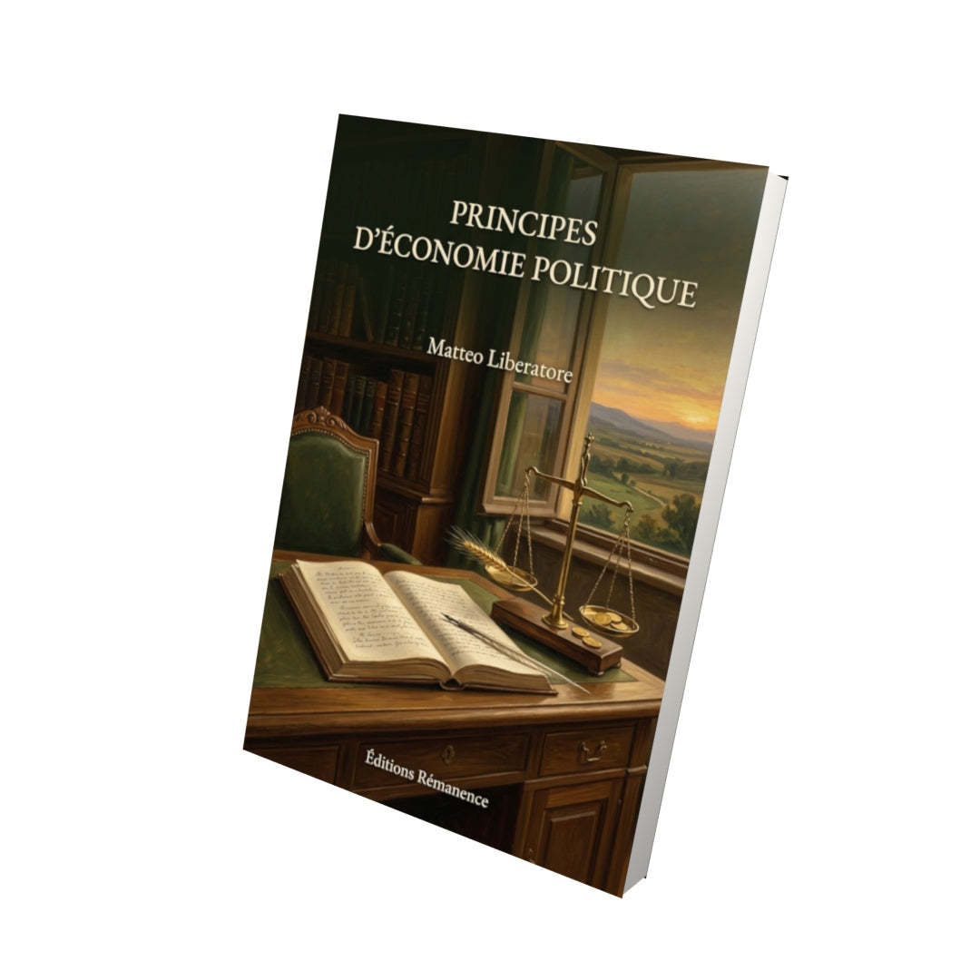 Livre Principes d'économie politique - Matteo Liberatore - Vue 3D - Editions Remanence