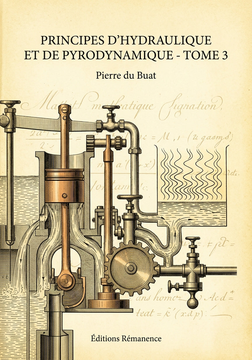 Livre Principes d'hydraulique et de pyrodynamique - Tome 3 par Pierre du Buat - Couverture - Editions Remanence