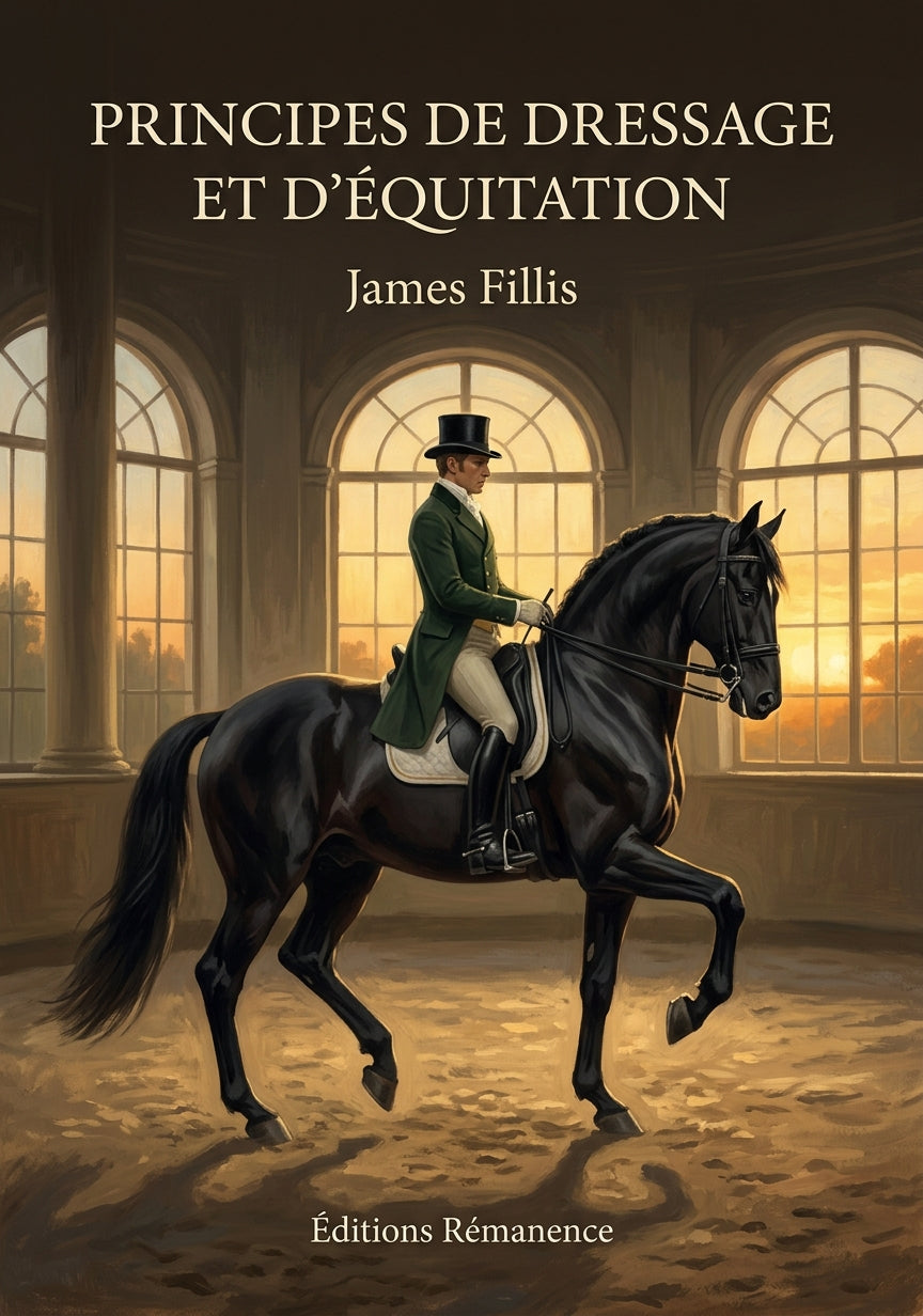 Livre Principes de dressage et d’équitation par James Fillis - Couverture - Editions Remanence