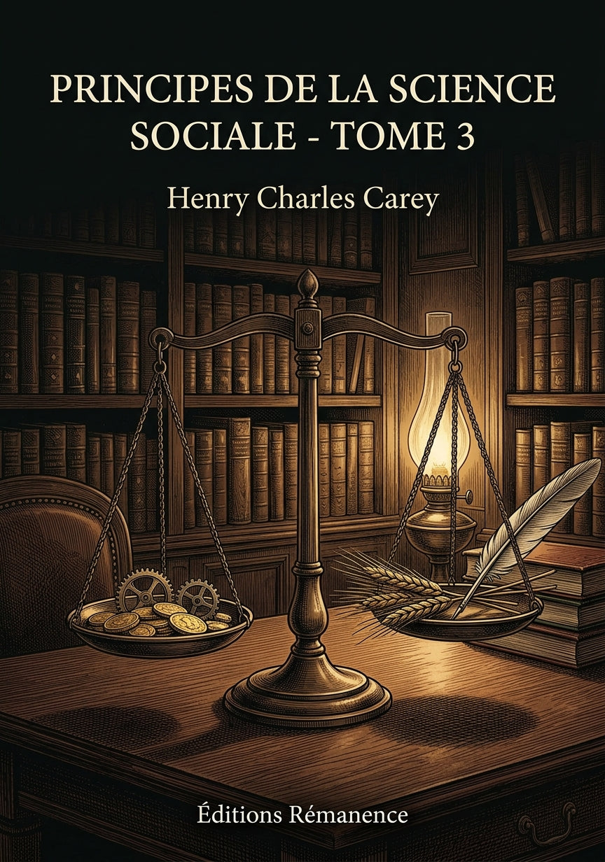 Livre Principes de la science sociale - Tome 3 par Henry Charles Carey - Couverture - Editions Remanence