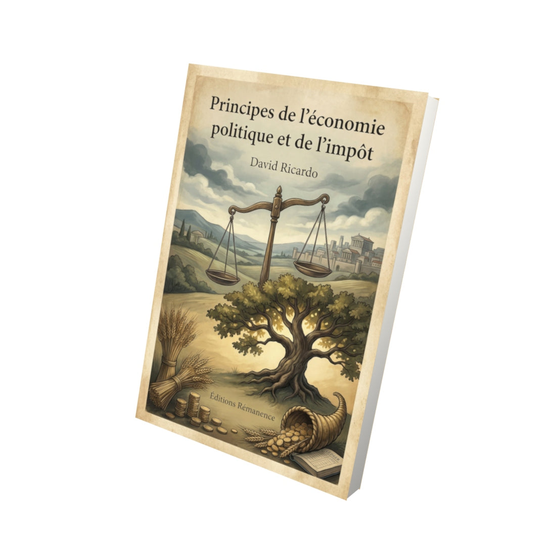 Livre Principes de l’économie politique et de l’impôt – David Ricardo - Vue 3D - Editions Remanence